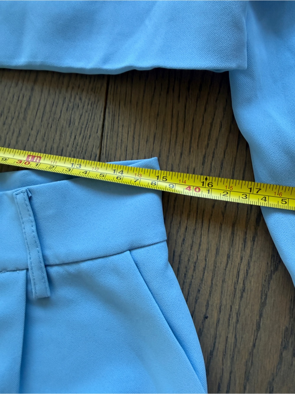 Powder blue blazer + high-waisted shorts set, size L - Picture 4 of 6